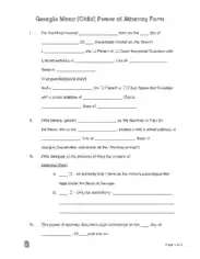 Free Download PDF Books, Georgia Minor Child Power Of Attorney Form Template