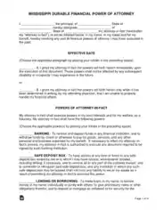 Free Download PDF Books, Mississippi Durable Financial Power Of Attorney Form Template