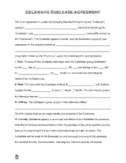 Free Download PDF Books, Delaware Sublease Agreement Form Template