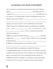 Free Download PDF Books, Louisiana Sublease Agreement Form Template