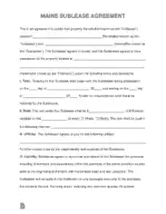 Free Download PDF Books, Maine Sublease Agreement Form Template