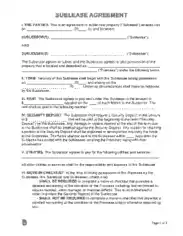 Free Download PDF Books, Sublease Agreement Form Template