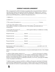 Vermont Sublease Agreement Form