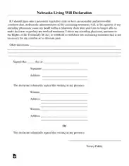 Free Download PDF Books, Nebraska Living Will Declaration Form Template