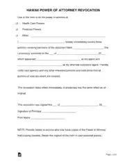 Free Download PDF Books, Hawaii Power Of Attorney Revocation Form Template
