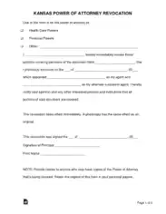 Free Download PDF Books, Kansas Power Of Attorney Revocation Form Template