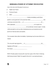 Free Download PDF Books, Nebraska Power Of Attorney Revocation Form Template