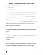 Free Download PDF Books, Nevada Power Of Attorney Revocation Form Template