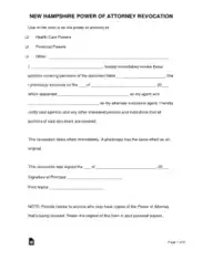 Free Download PDF Books, New Hampshire Power Of Attorney Revocation Form Template