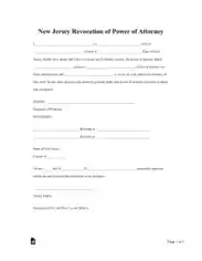 New Jersey Revocation Power Of Attorney Form Template