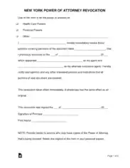 Free Download PDF Books, New York Power Of Attorney Revocation Form Template