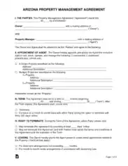 Free Download PDF Books, Arizona Property Management Agreement Form Template