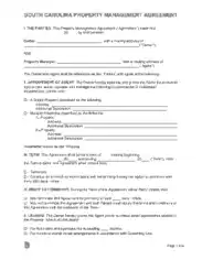 Free Download PDF Books, South Carolina Property Management Agreement Form Template
