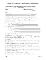 Free Download PDF Books, Tennessee Property Management Agreement Form Template