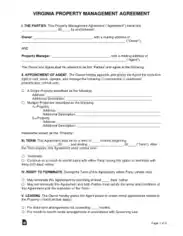 Free Download PDF Books, Virginia Property Management Agreement Form Template