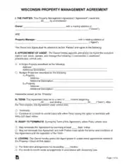 Free Download PDF Books, Wisconsin Property Management Agreement Form Template