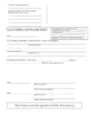 California Quitclaim Deed Form Template