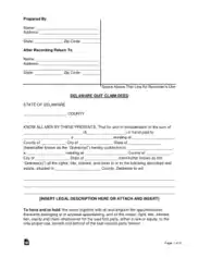 Delaware Quit Claim Deed Form Template