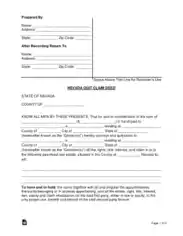 Nevada Quit Claim Deed Form Template