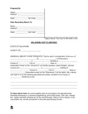 Oklahoma Quit Claim Deed Form Template