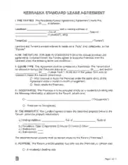 Free Download PDF Books, Nebraska Residential Lease Agreement Form Template