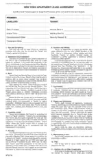 New York Apartment Residential Lease Agreement Form Template