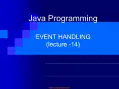 Free Download PDF Books, Java Programming Event Handling – Java Lecture 14, Java Programming Tutorial Book
