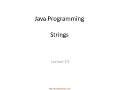 Free Download PDF Books, Java Programming Strings – Java Lecture 10, Java Programming Tutorial Book