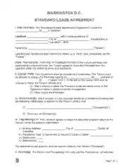Washington Standard Residential Lease Agreement Form Template