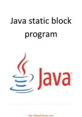Java Static Block Program, Java Programming Book
