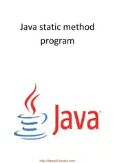 Java Static Method Program, Java Programming Book