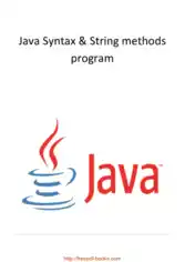 Java Syntax And String Methods Program, Java Programming Tutorial Book
