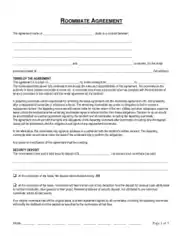 Connecticut Roommate Agreement Form Template