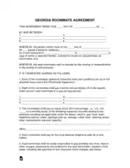 Free Download PDF Books, Georgia Roommate Agreement Form Template