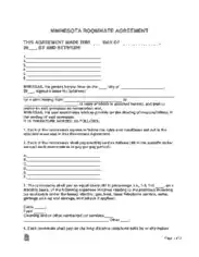 Minnesota Roommate Agreement Form Template