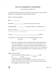 Nevada Roommate Agreement Form Template