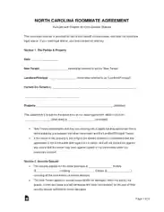 Free Download PDF Books, North Carolina Roommate Agreement Form Template