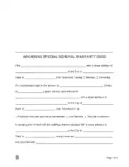 Free Download PDF Books, Arkansas Special Warranty Deed Form Template