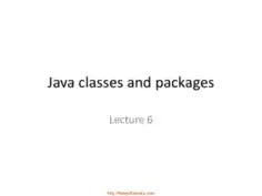 Free Download PDF Books, Java- Classes And Packages – Java Lecture 6, Java Programming Tutorial Book