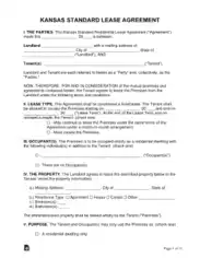 Free Download PDF Books, Kansas Standard Lease Agreement Form Template