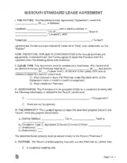 Free Download PDF Books, Missouri Standard Lease Agreement Form Template