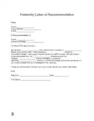 Free Download PDF Books, Fraternity Letter Of Recommendation Template