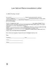 Free Download PDF Books, Law School Recommendation Letter Template