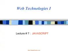 Free Download PDF Books, JavaScript – PHP Lecture 7, Java Programming Tutorial Book