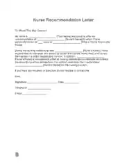 Nurse Recommendation Letter Template