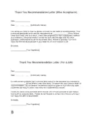 Free Download PDF Books, Thank You Recommendation Letter Template