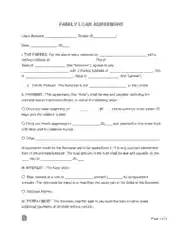 Family Loan Agreement Form Template