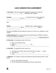 Lead Generation Agreement Form Template