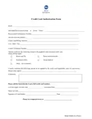 Best Western Hotel Credit Card Authorization Form Template