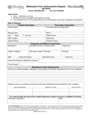 Meridian Michigan Prior Authorization Form Template